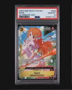 2026 ONE PIECE NAMI ALTERNATE ART STARTER DECK ST29-EGGHEAD #008 PSA 10 LOW POP - Image 1