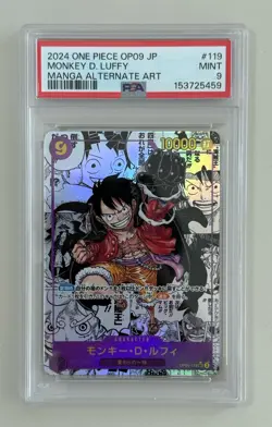 Monkey.D.Luffy OP09-119 Manga Alternate Art - One Piece Japanese PSA 9 - Image 1