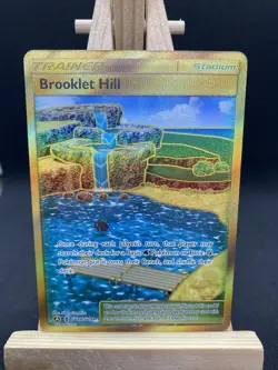 Brooklet Hill SV88/SV94 Pokemon Hidden Fates Trainer Stadium Holo Full Art Card - Image 1