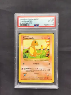 Pokemon Cards: Base Set Shadowless Common: Charmander 46/102 PSA 6 - Image 1
