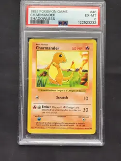 Pokemon Cards: Base Set Shadowless Common: Charmander 46/102 PSA 6 - Image 2