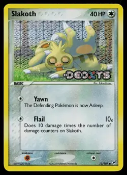 Pokemon Card - Slakoth Deoxys 73/107 Reverse Holo Stamped - Image 1