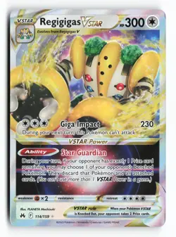 Regigigas VSTAR 114/159 SWSH: Crown Zenith Holo Ultra Rare Pokemon TCG Card NM - Image 1