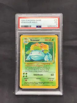 Pokemon Cards: Base Set Rare Holo: Venusaur 15/102 PSA 5 - Image 1