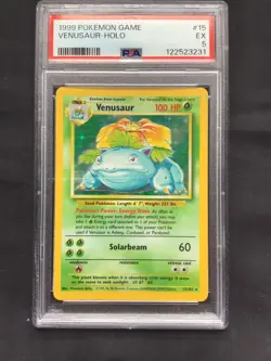 Pokemon Cards: Base Set Rare Holo: Venusaur 15/102 PSA 5 - Image 2