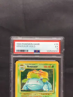Pokemon Cards: Base Set Rare Holo: Venusaur 15/102 PSA 5 - Image 3