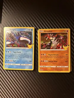 Kyogre and Groudon Celebrations HOLOS 2 Card Set NM! - Image 1