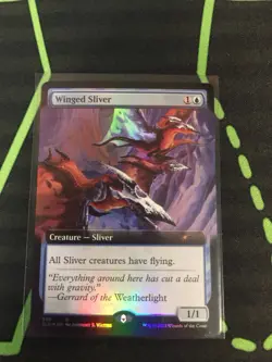 MTG Magic The Gathering Winged Sliver Foil Borderless Secret Lair Commander - Image 1