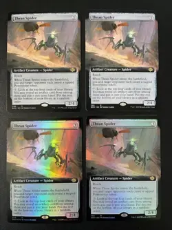 MTG- Thran Spider x4 - The Brother's War Extended Art (2 are FOIL) - Image 1