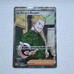 Lt. Surge's Bargain 170/132 Ultra Rare Full Art Pokemon Mega Evolution NM - Image 1
