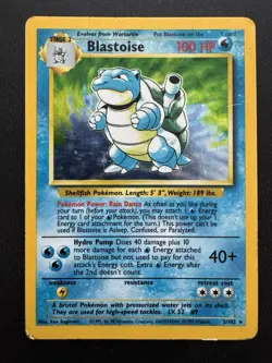 Blastoise No Stage Error Misprint - 2/102 Base Set Holo HP - Vintage Pokemon - Image 1