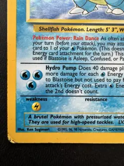 Blastoise No Stage Error Misprint - 2/102 Base Set Holo HP - Vintage Pokemon - Image 5