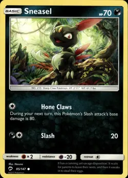 Sneasel 85/147 | Sun & Moon - Burning Shadows | Pokemon TCG | English | Common - Image 1