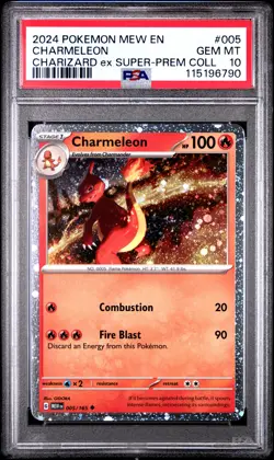 2024 POKEMON MEW EN-151 CHARIZARD EX SUPER-PREM COLL #005 CHARMELEON PSA 10 - Image 1