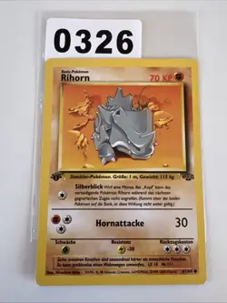 Rihorn 1. Edition (61/64) Jungle Set - Deutsche Pokemon Karte / Good Condition - Image 1