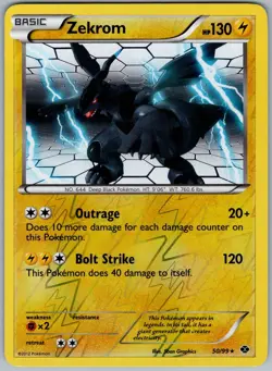 Zekrom 50/99 Rare Next Destinies Pokemon Reverse Holo NM - Image 1