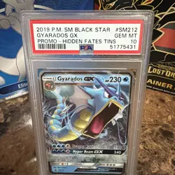 GYARADOS GX PSA 10 2019 POKEMON SM BLACK STAR PROMO HIDDEN FATES TINS - Image 2