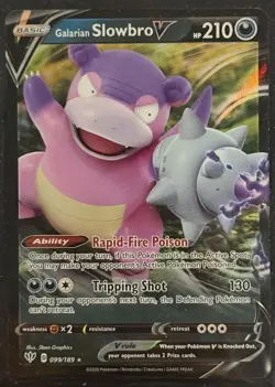 Galarian Slowbro V 099/189 Ultra Rare Darkness Ablaze NM Pokemon Card - Image 1