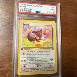 Pokemon 1999 1st Edition Jungle Eevee 51/64 PSA 9 MINT - Image 1