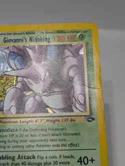 Pokemon Giovanni's Nidoking 7/132 1st Edition Gym Challenge Holo DMG - Image 4