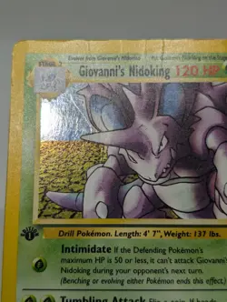 Pokemon Giovanni's Nidoking 7/132 1st Edition Gym Challenge Holo DMG - Image 5