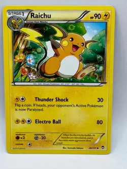 Raichu 28/111 NM/M UC Furious Fists Pokemon - Image 1