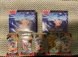 🔥 Pokemon Chaos Rising ETB x 2 + Sleeved Booster Packs x 5 ✅ FREE SHIPPING ✅ - Image 1