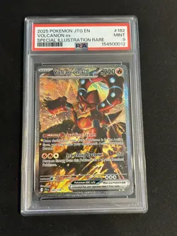 2025 POKEMON JOURNEY TOGETHER SPECIAL ILLUSTRATION RARE #182 VOLCANION EX PSA 9 - Image 1