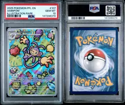 2025 POKEMON PFL EN-PHANTASMAL FLAMES #107 AMBIPOM ILLUSTRATION RARE PSA 10 - Image 3