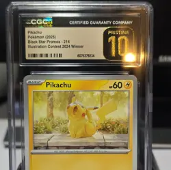 Pokemon CGC Pristine 10 Pikachu Promo 214 Illustration Contest 2024 Scarlet & V… - Image 2