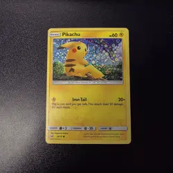 Pokemon Pikachu TCG Sequin Holo Card 28/73 Shining Legends General Mills Promo - Image 1