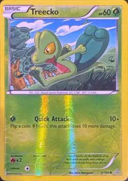 Treecko 6/160 Common Primal Clash Pokemon Reverse Holo Near Mint - Image 1