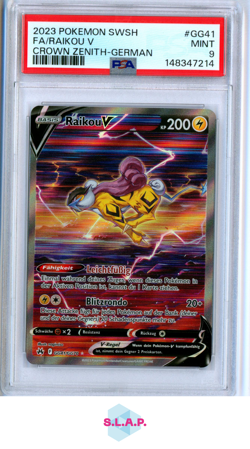 FA/RAIKOU V CROWN ZENITH-GER POKEMON SWSH CROWN ZENITH 2023 GG41 PSA 9 - Image 1