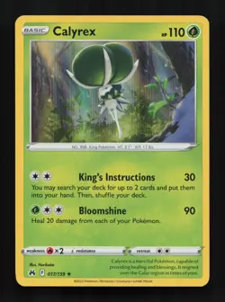 Calyrex 017/159 Holo Rare Crown Zenith Pokemon Near Mint - Image 1