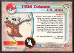 2000 Topps Pokemon TV Animation Edition Series 2 Cubone #104 - Image 2