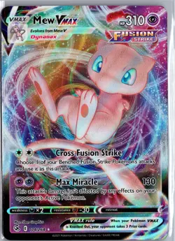 Mew VMAX 114/264 Holo VMAX Rare Fusion Strike Pokemon Lightly Played - Image 1