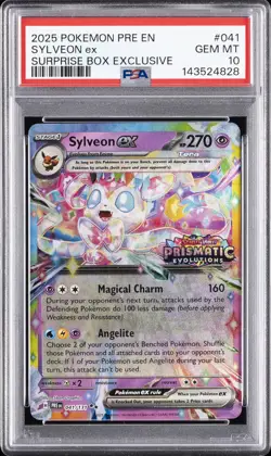 2025 POKEMON PRE EN-PRISMATIC EVOLUTIONS #041 SYLVEON EX PSA 10 - Image 1