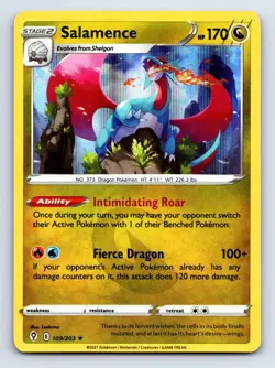 Salamence 109/203 Holo Rare Evolving Skies Pokemon Holo Lightly Played - Image 1