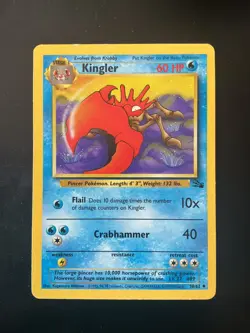 Pokemon Kingler Fossil vintage card #38/62 Wotc 1999 - Image 1
