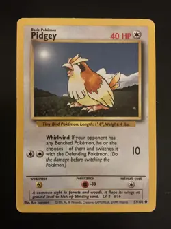 Pokemon Pidgey Base Set 2 vintage card #086/130 Wotc 2000 - Image 1