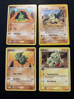 Pokemon TCG: Vintage/Ex Era 4 Card Larvitar Non Holo Lot - Image 2