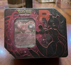 Rocket’s Mewtwo EX Destined Rivals Tin 5 Booster Packs Pokemon Cards TCG Sealed - Image 1