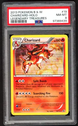 Pokemon Card - PSA 8 Charizard 19/113 - Legendary Treasures - NM-MT PSA8 - Image 1
