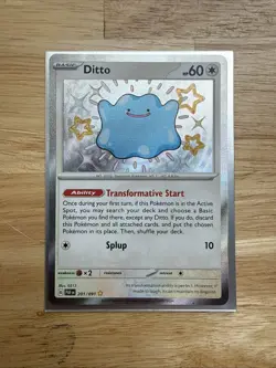 Ditto 201/091 Scarlet Violet Paldean Fates Baby Shiny Card NM Condition - Image 1
