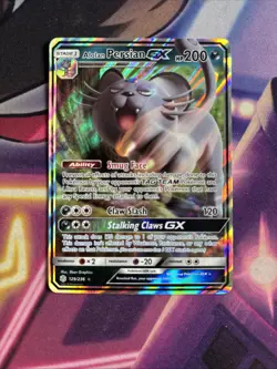 Alolan Persian GX - 129/236 - Pokemon Cosmic Eclipse Sun & Moon Rare Card LP - Image 1