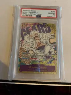 Monkey D. Luffy PSA 10 One Piece OP05-119 Gear 5 Alternate Art English Card 2023 - Image 1