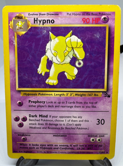 Vintage Pokemon Card Hypno Fossil 1999 - Image 1