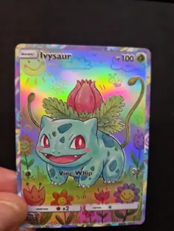 Ivysaur Full Art Gold Rainbow Holo Cute Garden Custom Promo Art Card - Image 2