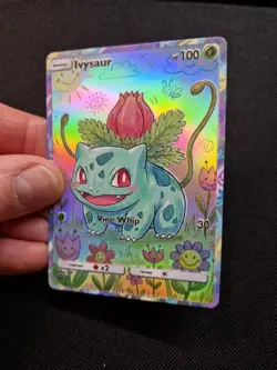 Ivysaur Full Art Gold Rainbow Holo Cute Garden Custom Promo Art Card - Image 4