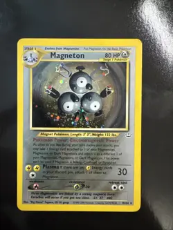 Pokemon TCG Magneton 10/64 Holo Unlimited Card Neo Revelation MP CORNER BEND - Image 1